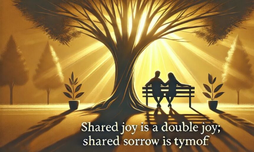 shared joy is a double joy; shared sorrow is tymoff